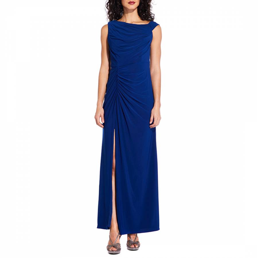 Blue Matte Jersey Dress - BrandAlley