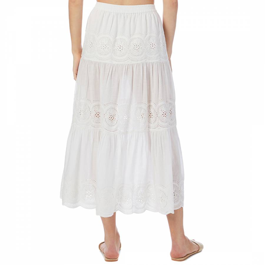 White Cotton Broderie Anglaise Skirt - BrandAlley