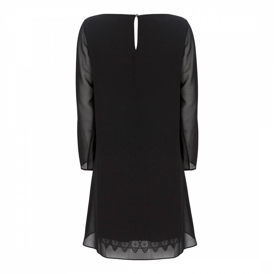 Black Lace Cape Layered Dress - BrandAlley