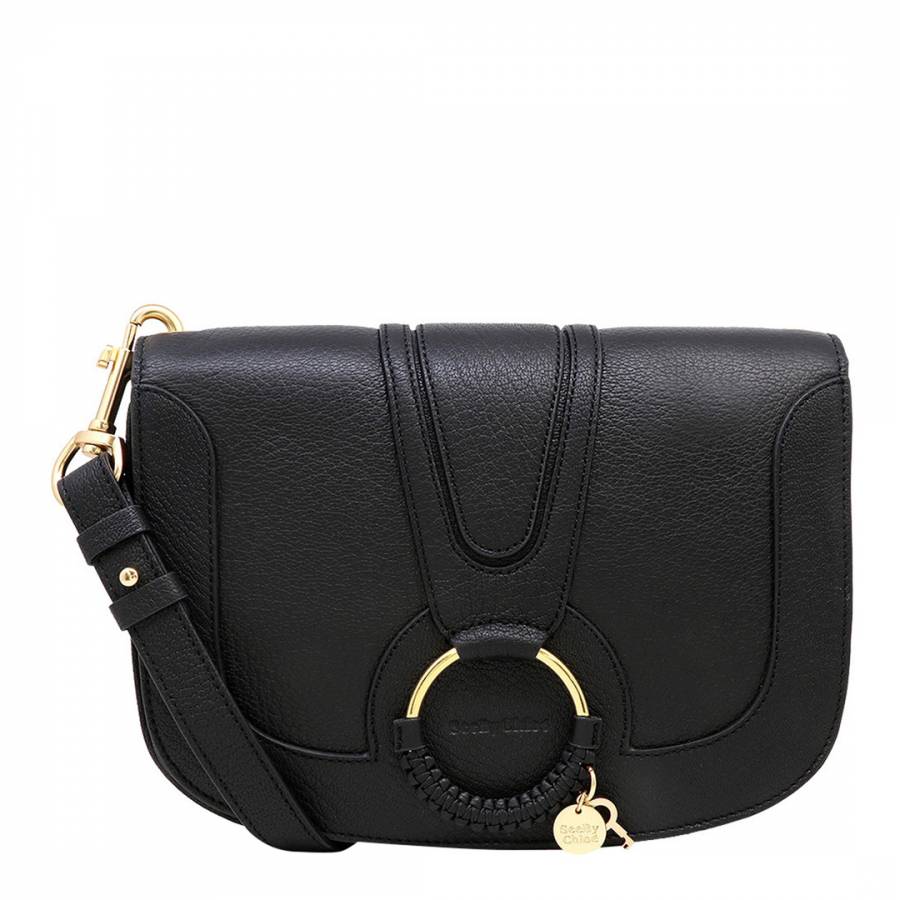 Black Chloe Leather Medium Shoulder Bag - BrandAlley
