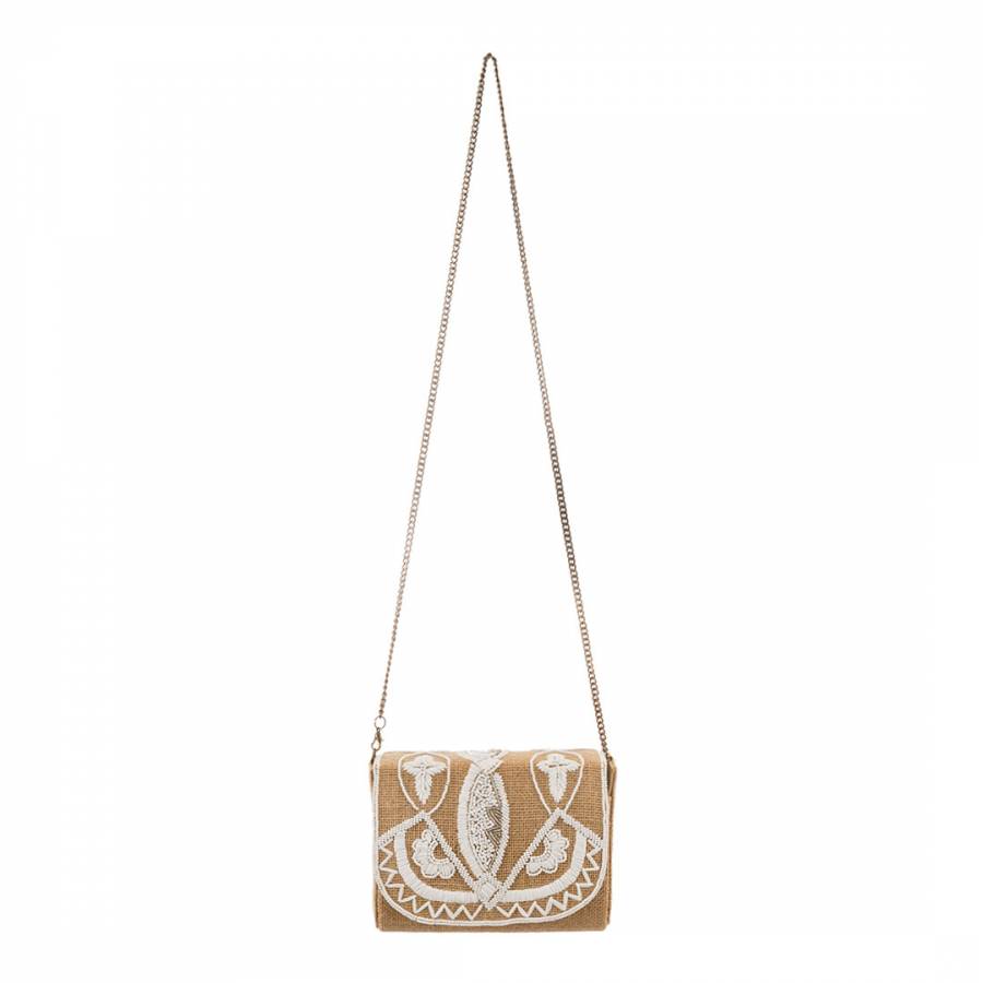 White Embroidered Crossbody Bag - BrandAlley