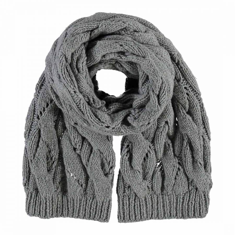 Grey Thick Wool Scarf - BrandAlley