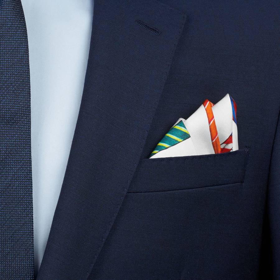 Multi David Sparshott Colourful Ties Silk Pocket Square - BrandAlley