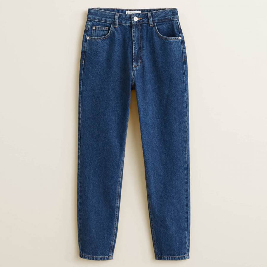 Dark Blue Mom Slim Jeans - BrandAlley