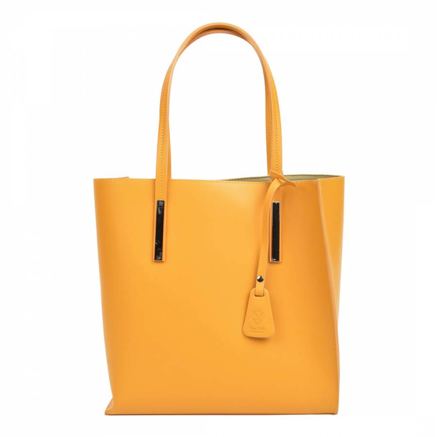 Mustard Leather Tote Bag - BrandAlley