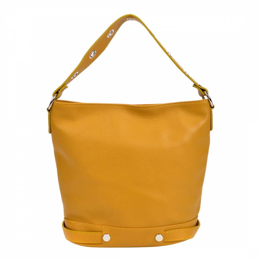 Mustard Leather Handbag - BrandAlley
