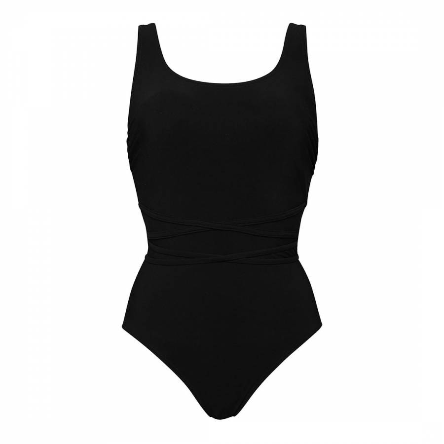 Black Icon Faro Underwired Mesh Shaping Swimsuit - BrandAlley