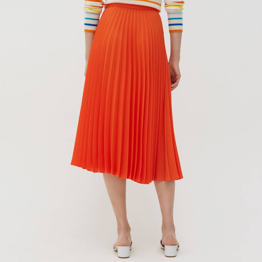 True Orange Pleated Skirt - BrandAlley