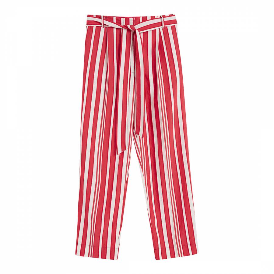 Bright Red/Ivory Parasol Tie Waist Pant - BrandAlley