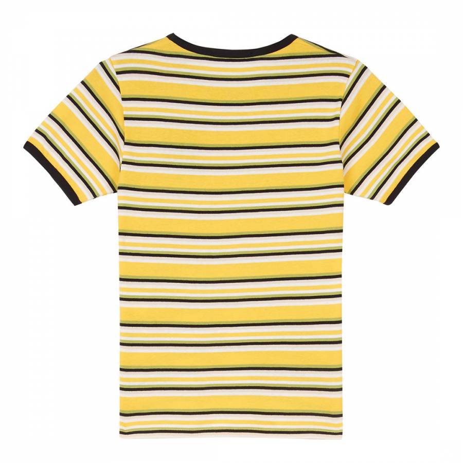 Yellow Stripe Ringer Cotton T-Shirt - BrandAlley