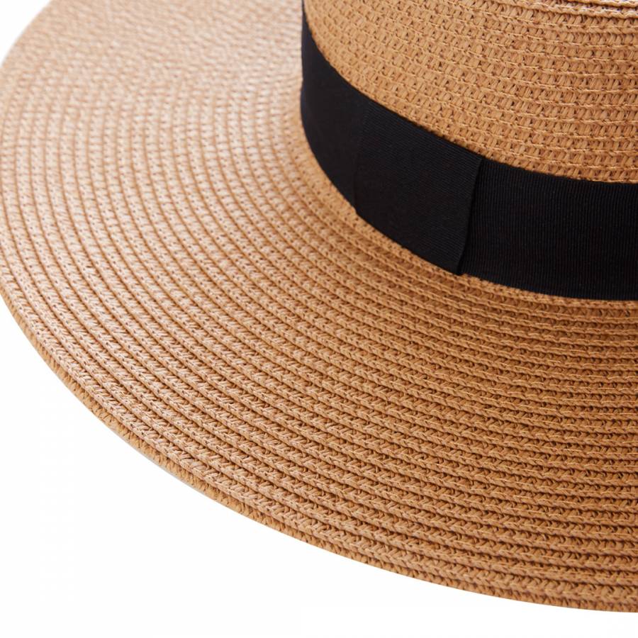 Tan Woven Wide Brim Sun Hat - BrandAlley