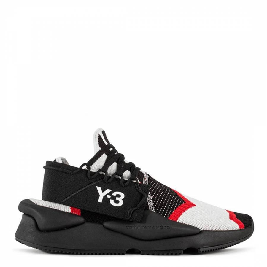 White, Black & Yohji Red Kaiwa Knit Sneakers - BrandAlley