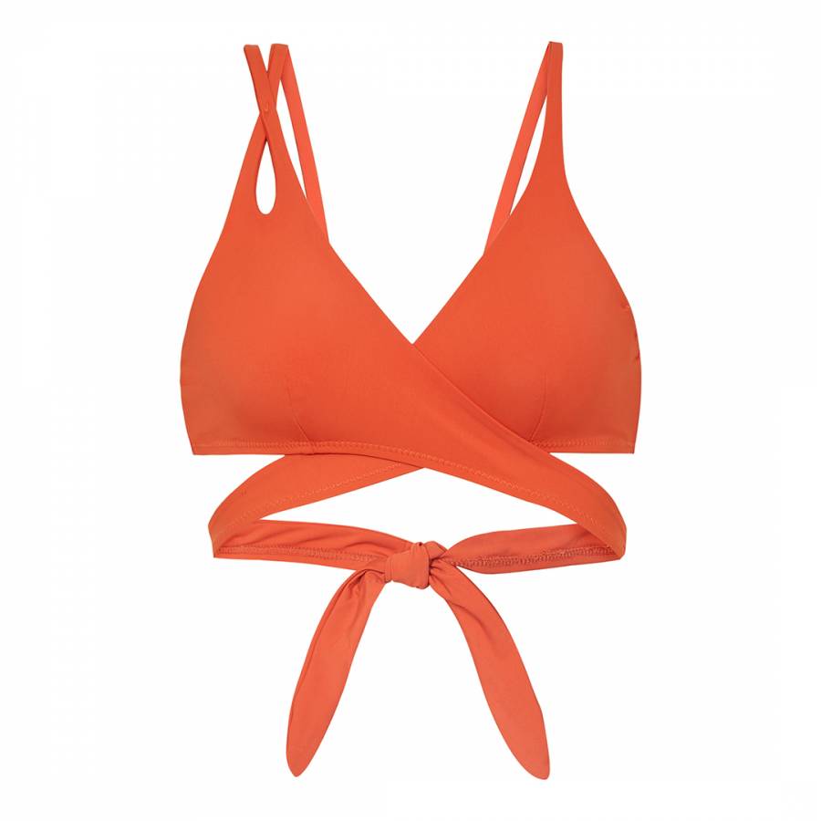 Orange Rayne Asymmetric Bikini Top - BrandAlley