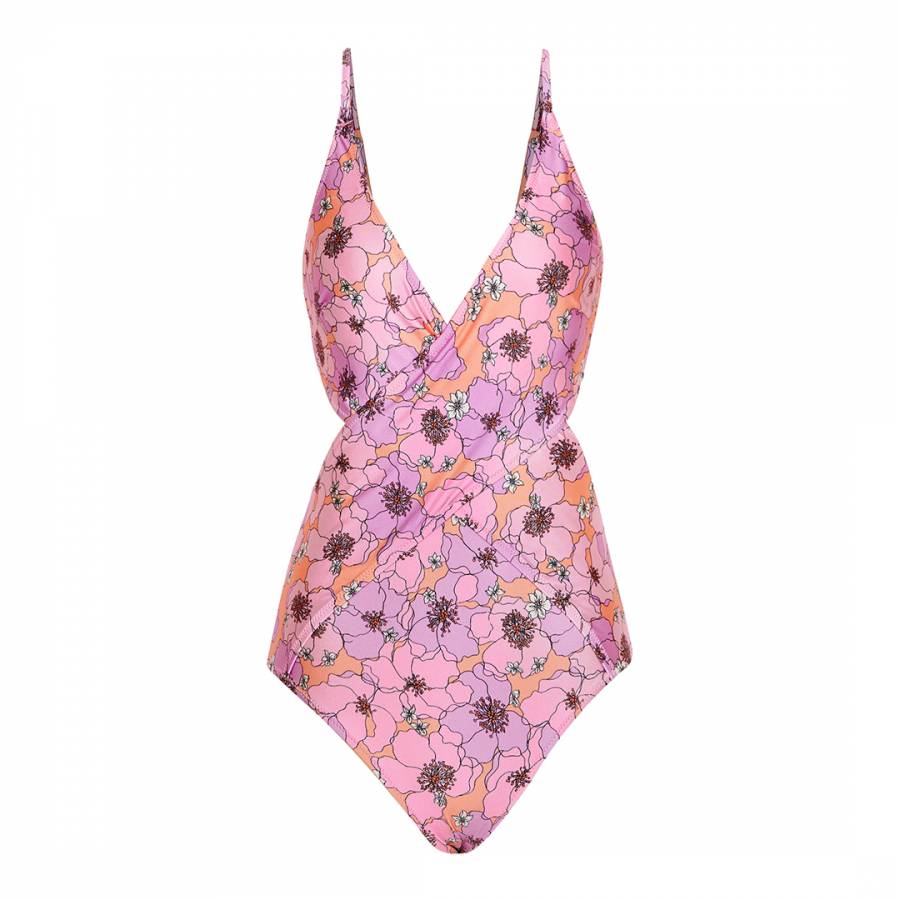 Pink/Multi Mahina Daisy Swimsuit - BrandAlley