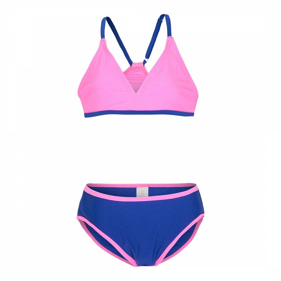 Blue/Pink Inky Bloom Bikini - BrandAlley