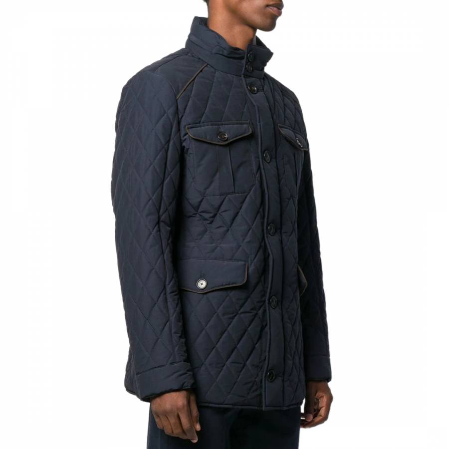 Navy Winter Holborn Quilted Jacket - BrandAlley