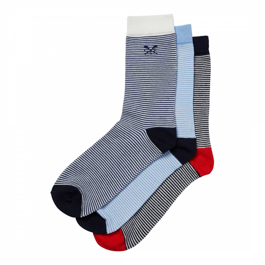 3 Pack Micro Stripe Socks - BrandAlley