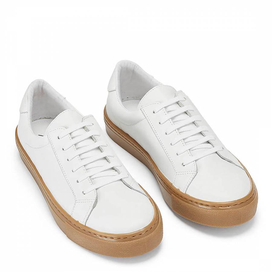 White Leather trainer - BrandAlley