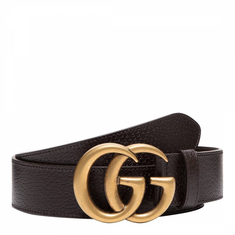 Black Double G Gucci Leather Belt - BrandAlley