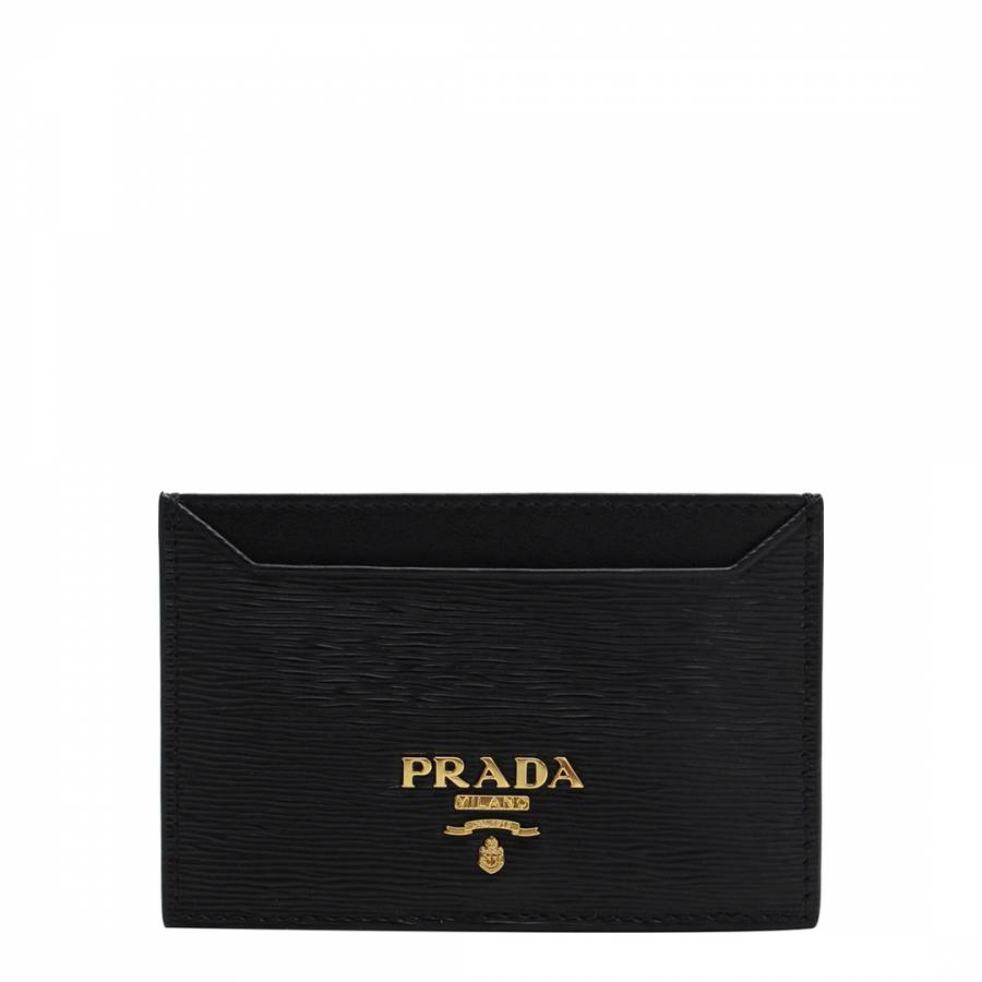 Black Prada Leather Cardholder - BrandAlley