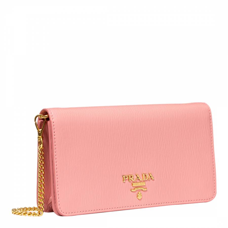 Pink Prada Leather Crossbody Bag - BrandAlley