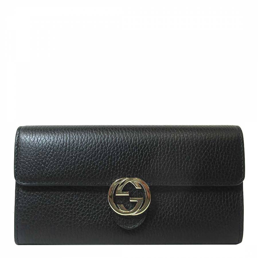 black leather gucci purse