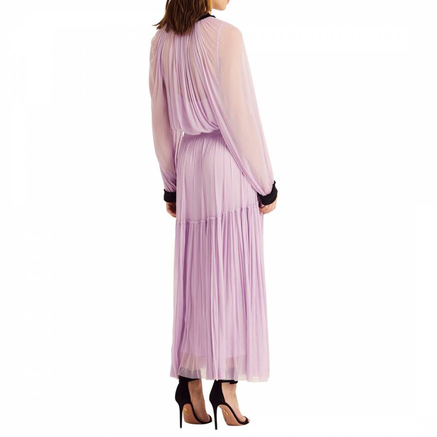 Lilac Midi Tulle Silk Dress - BrandAlley