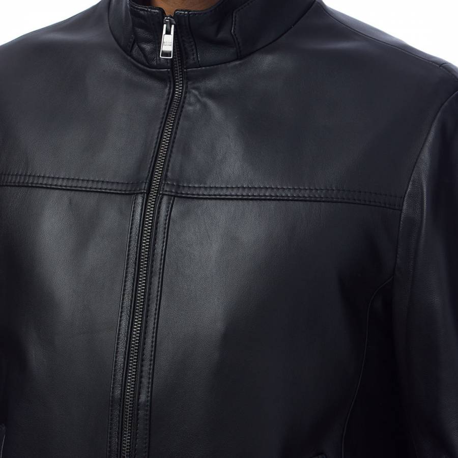 Black Nilas Leather Jacket - BrandAlley