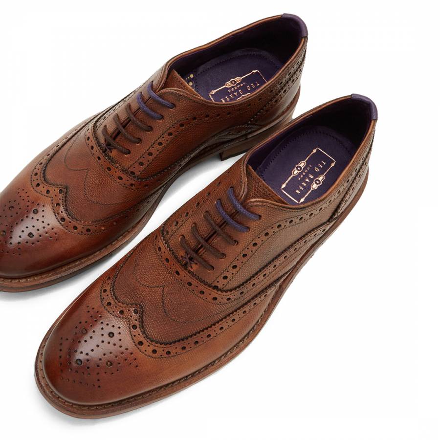 Brown Guri 8 Leather Oxford Brogue Shoes - BrandAlley