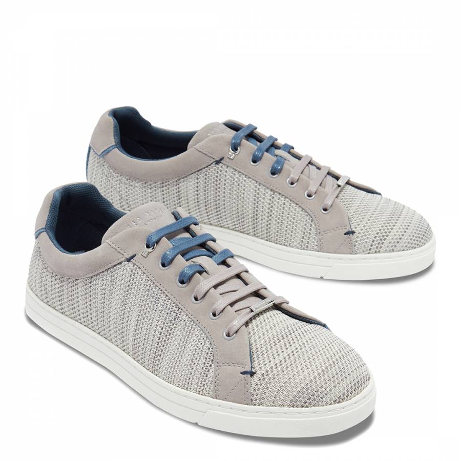 Grey Demes Derby Textile Trainers - BrandAlley