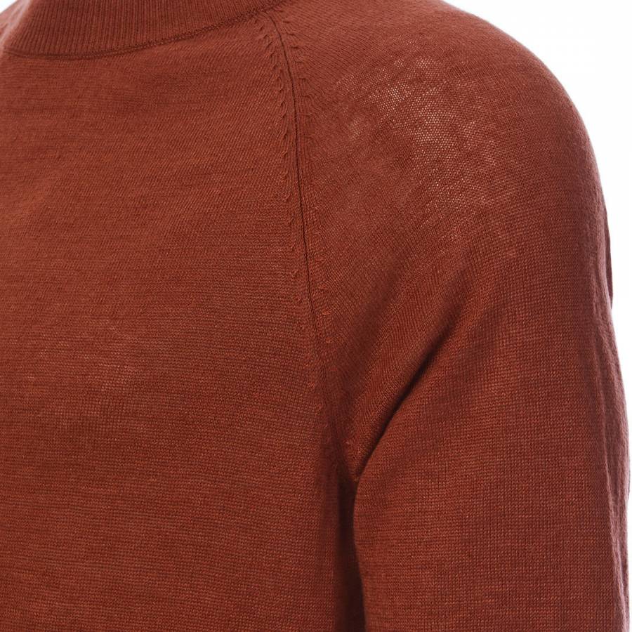Red Tito Short Sleeve Linen Sweater - BrandAlley
