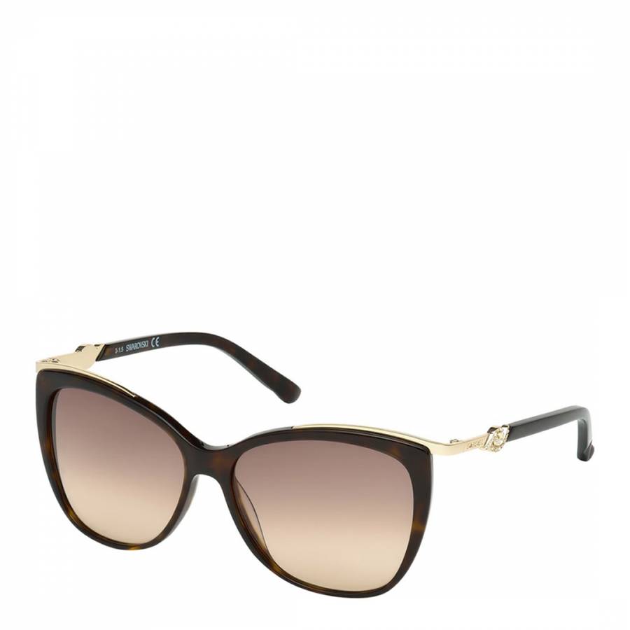 Women's Brown Swarovski Sunglasses 57mm - BrandAlley
