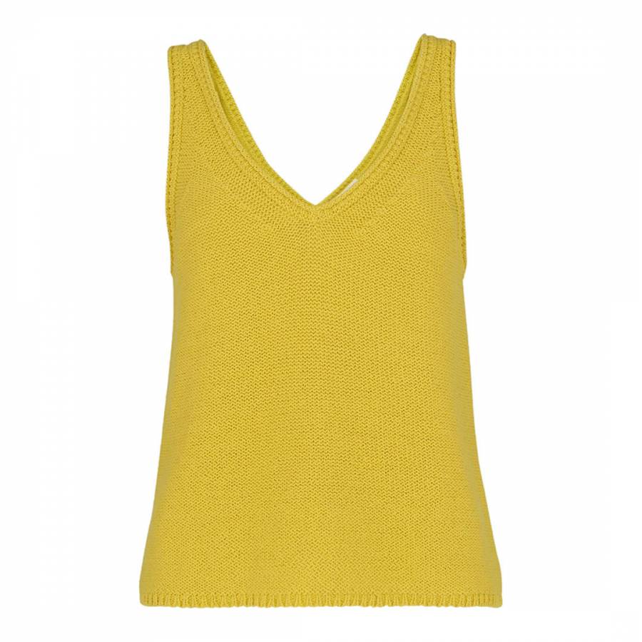 Yellow V Neck Knitted Vest - BrandAlley