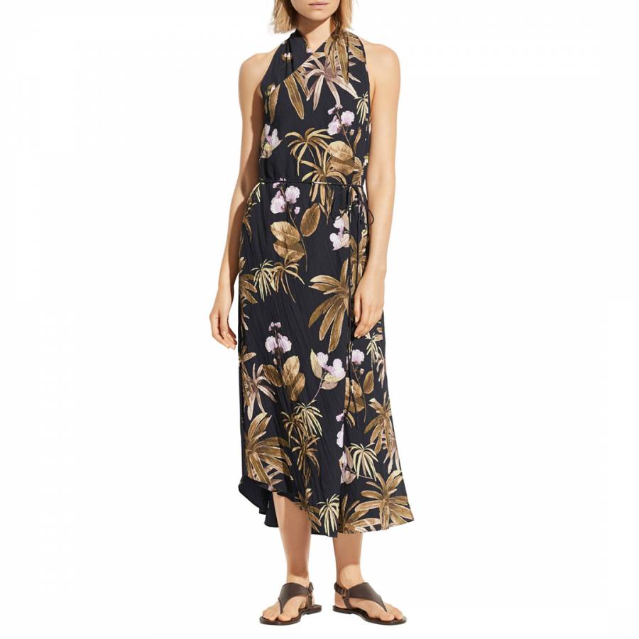 Black/Multi Tropical Garden Dress - BrandAlley