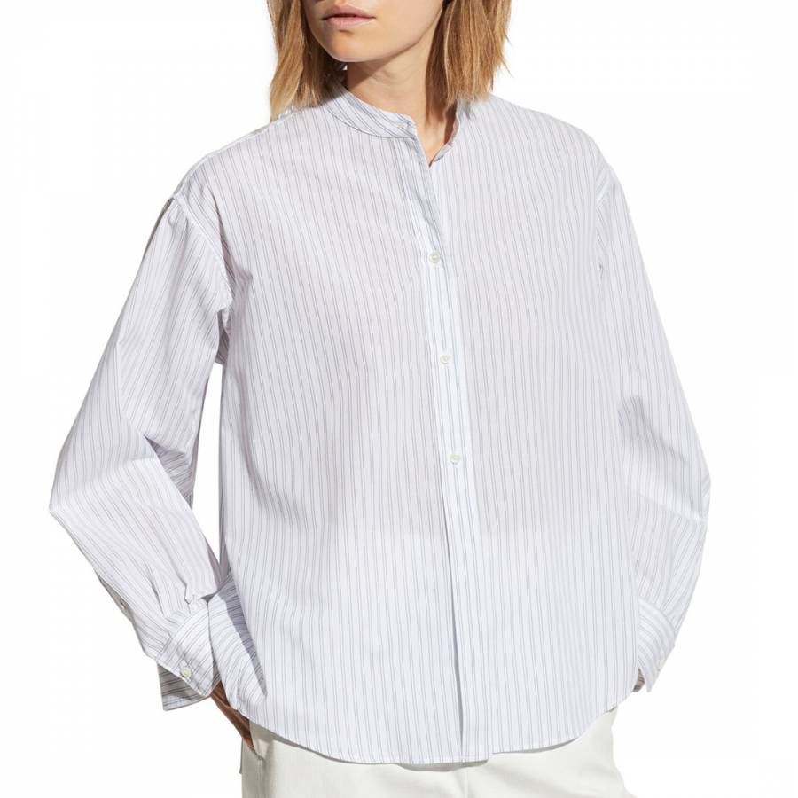 White Pleated Button Shirt - BrandAlley