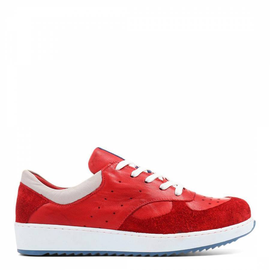 Red Nelly Leather Sneakers - BrandAlley