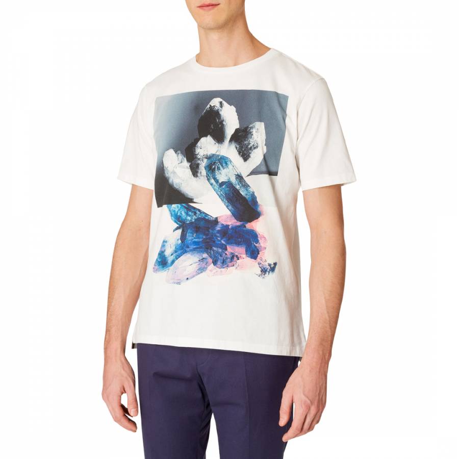 White Crystal Print T-Shirt - BrandAlley