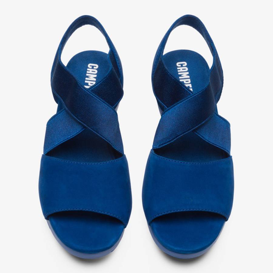 cobalt blue wedge sandals