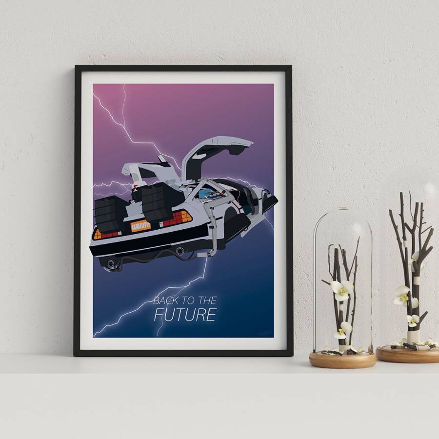 Back to the Future Graphic Movie Poster Framed Print 44x33cm BrandAlley