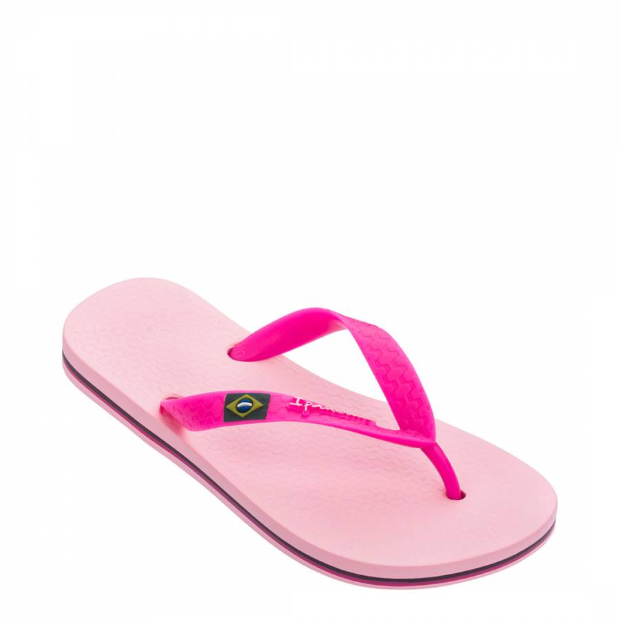 Kids Pink Classic Brazil Flip Flops - BrandAlley