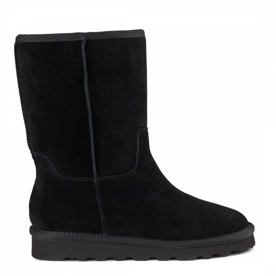 Black Suede Lily Wool Boot - BrandAlley
