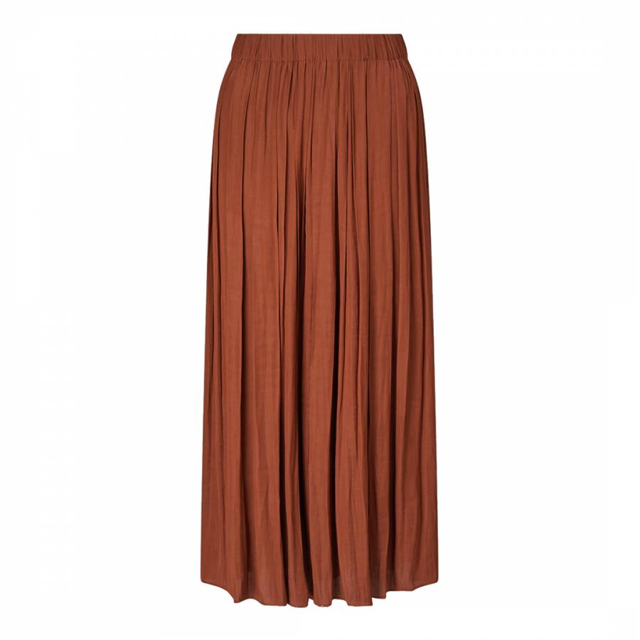 Chestnut Crocus Drape Pleated Skirt - BrandAlley