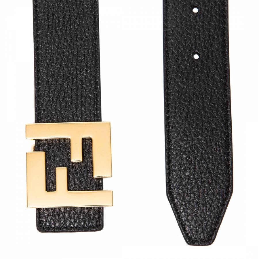Black Leather Fendi Belt - BrandAlley