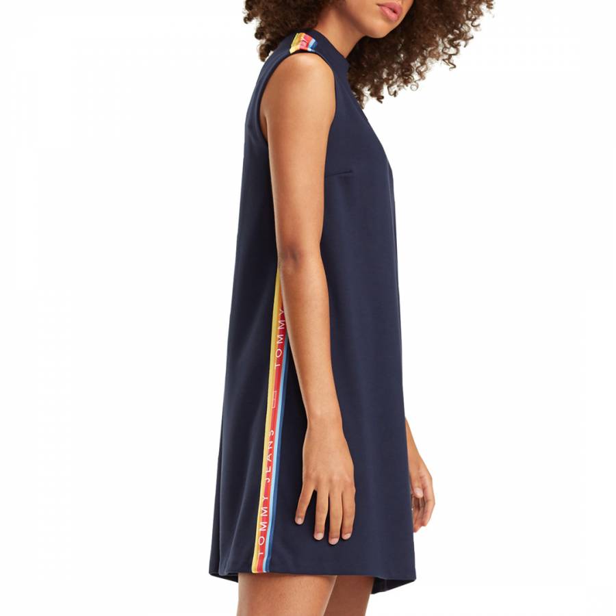 navy a line dress