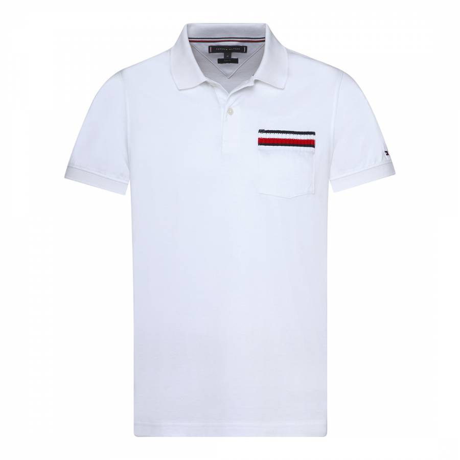 White Tipped Slim Polo Shirt - BrandAlley