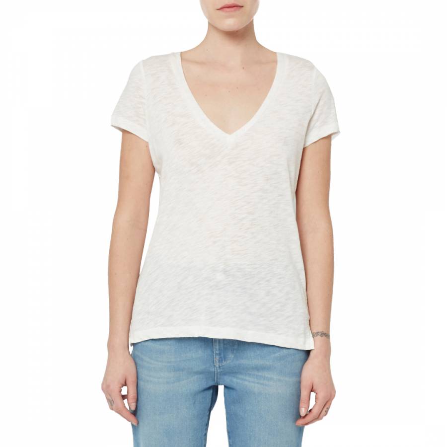 White Fresh Slub Jersey T Shirt - BrandAlley