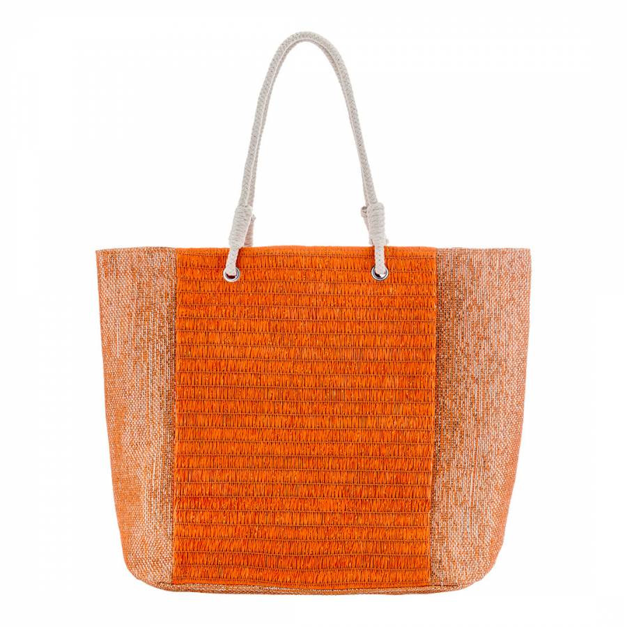 Orange Woven Beach Bag - BrandAlley
