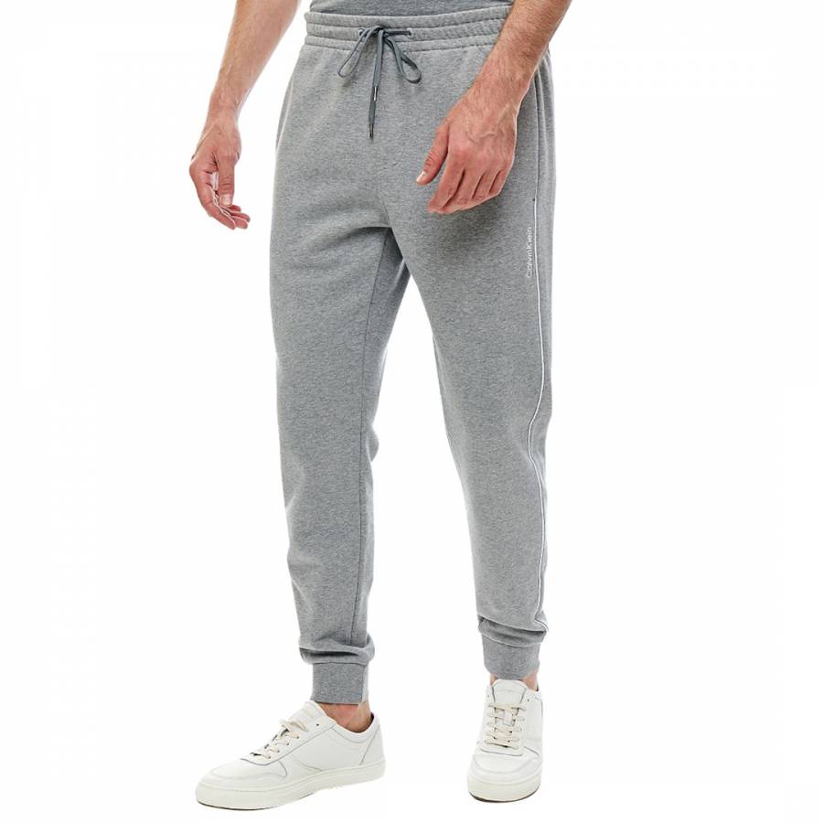 Grey Logo Embroidery Tracksuit Bottoms - BrandAlley