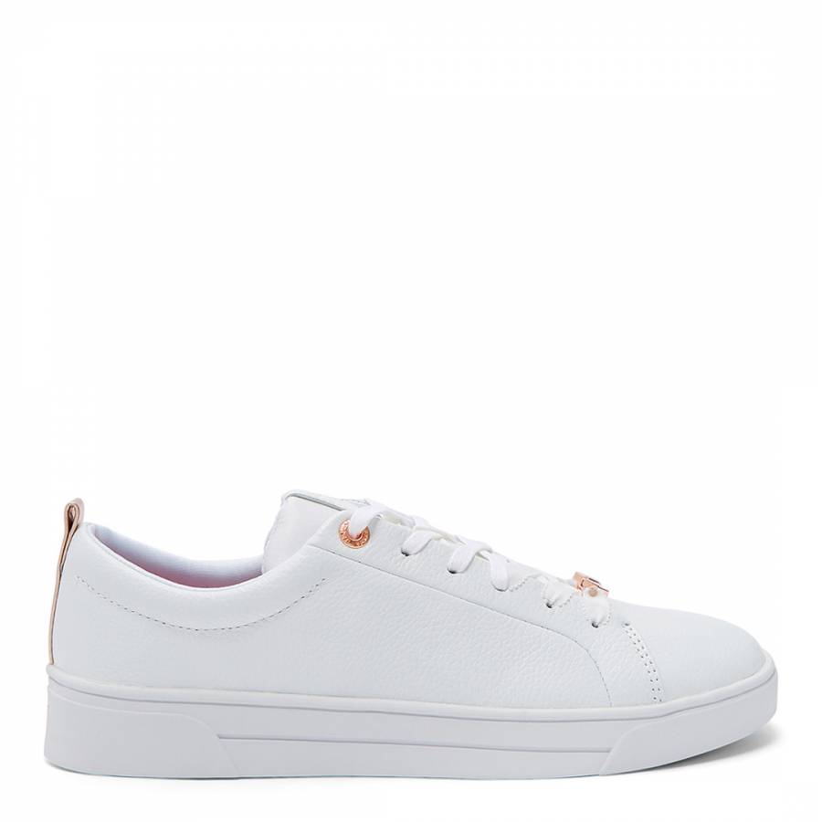 White Gielli Lace Up Tennis Trainers 