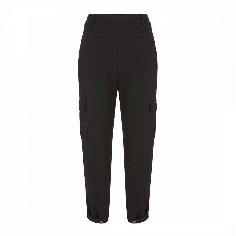 Black Utility Tapered Trousers - BrandAlley